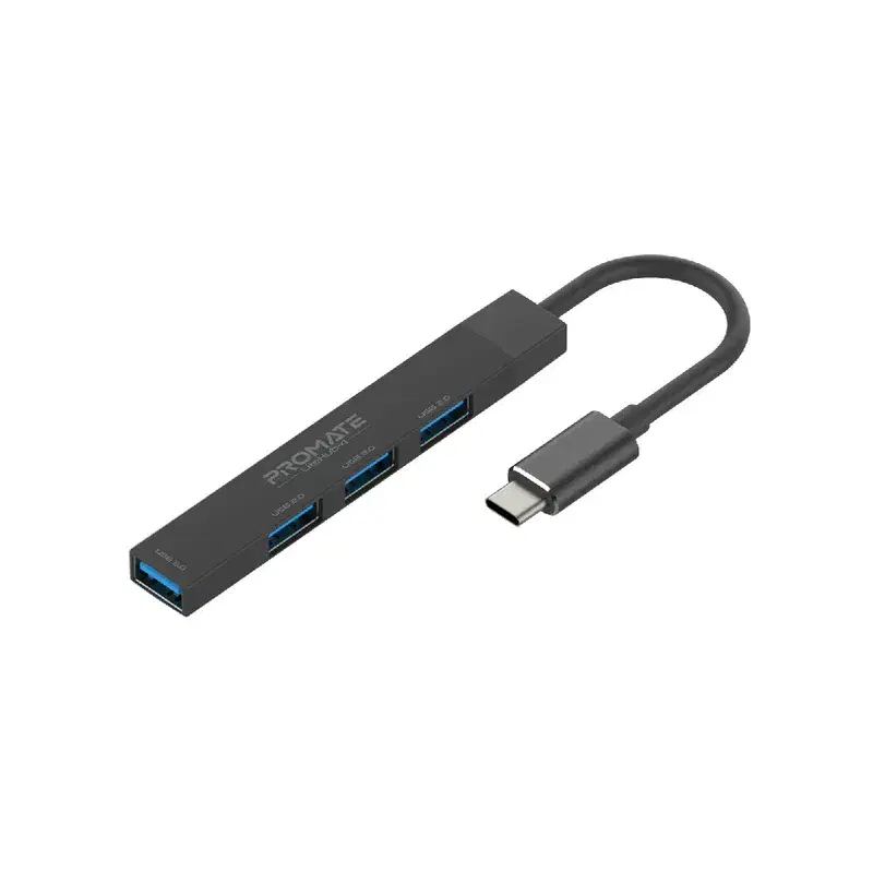 Promate - LiteHub-4, 4-in-1 Multi-Port USB-C Data Hub