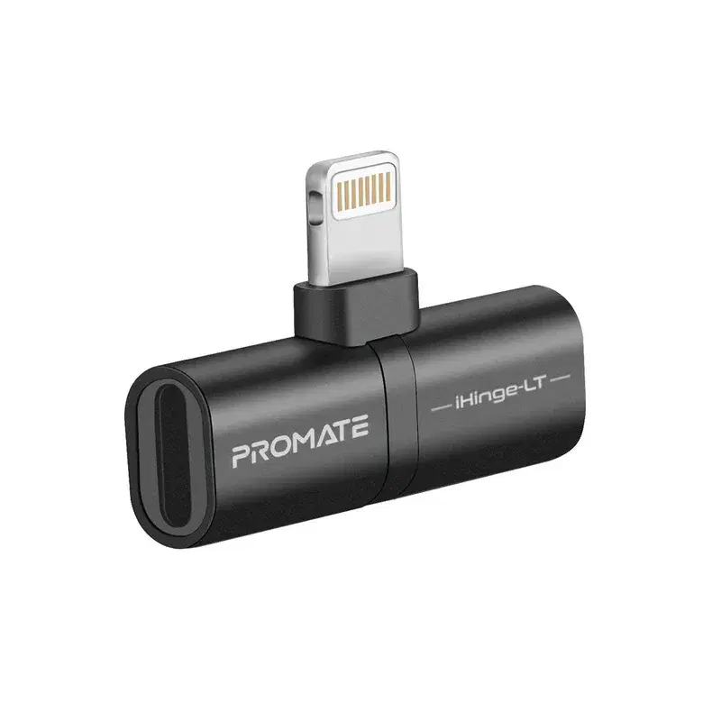 Promate - iHinge-LT 2-in-1 Audio & Charging Adaptor with Lightning Connector