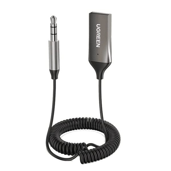 UGREEN Bluetooth Car Receiver Aux with Mic (Space Gray)