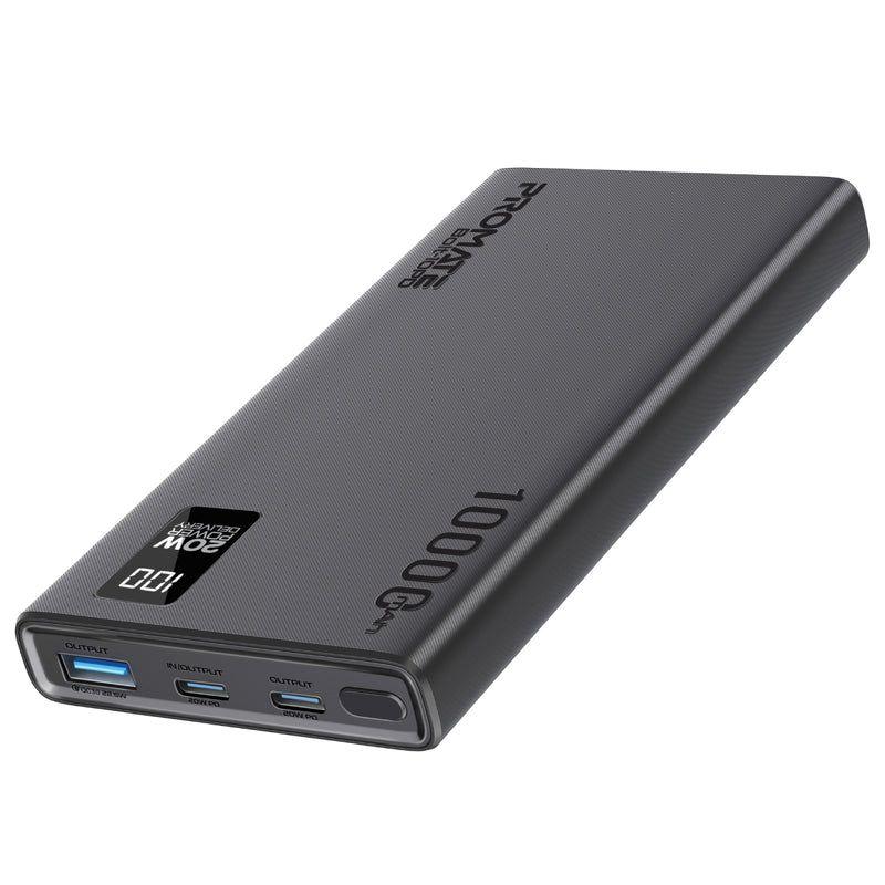 Promate Bolt‑10PD Power Bank — 10,000mAh, Fast 20W PD & QC 3.0
