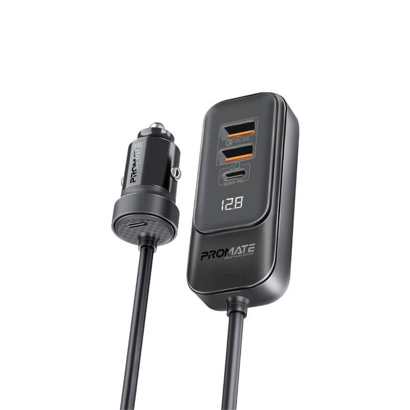 GearHub‑120W – 120W RapidCharge Car Charger with Backseat Charging Hub