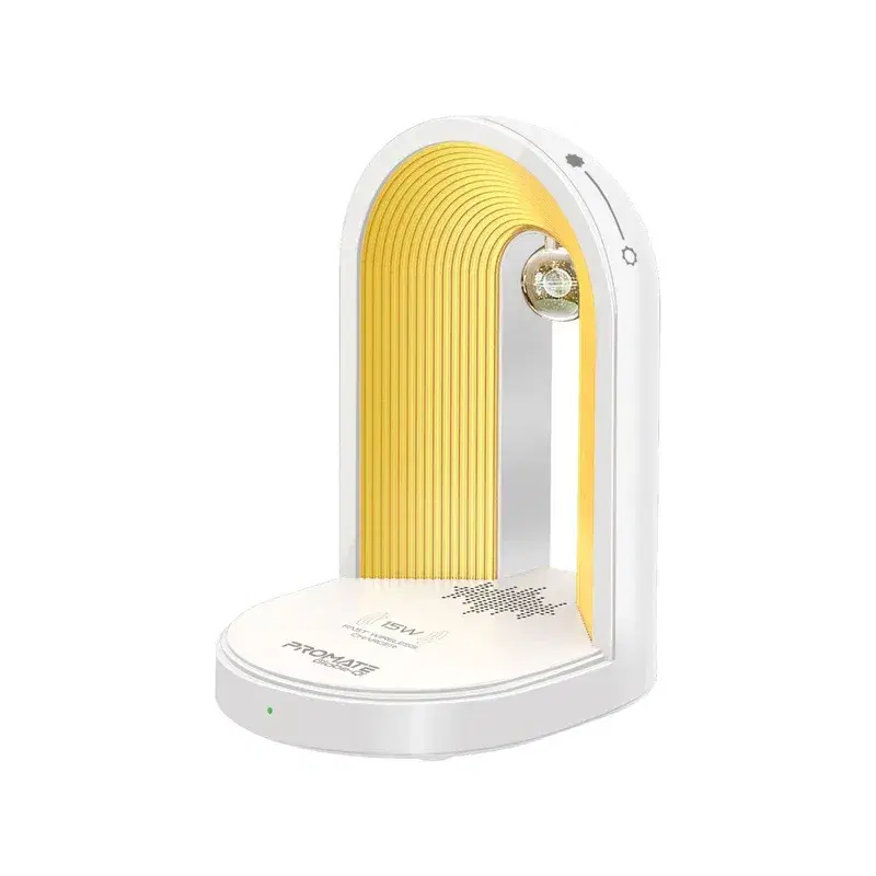 Promate Globe‑Qi Multi‑Functional LED Lamp + Bluetooth Speaker with 15 W Wireless Charger