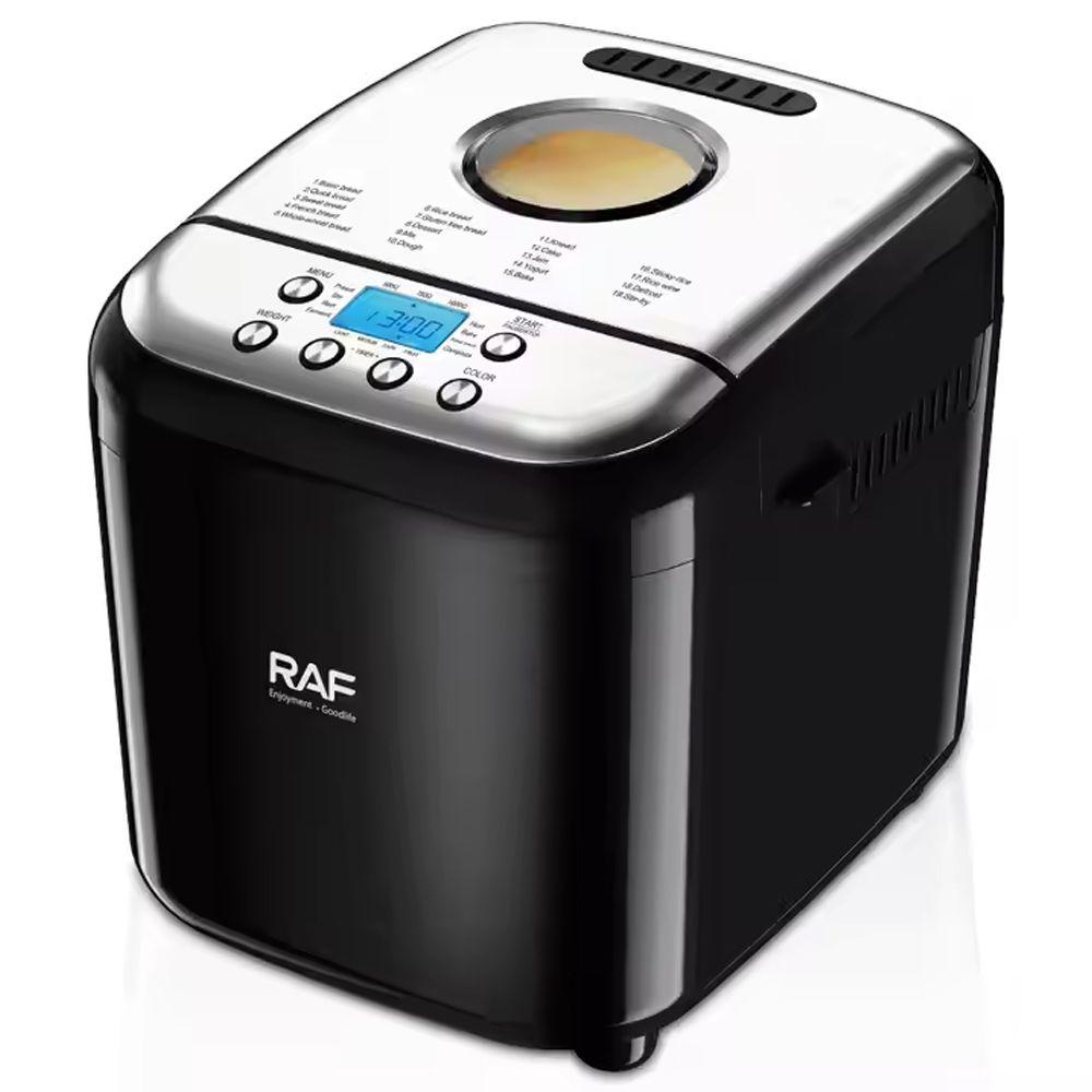RAF Smart Bread Maker – 600W with LCD Display, Non-Stick Pan & Timer