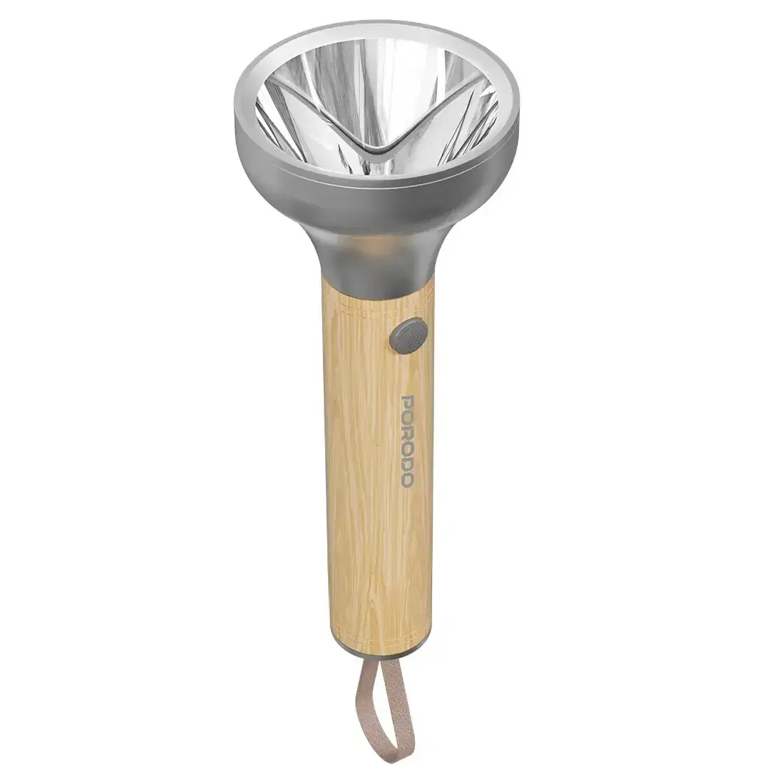 Porodo Lifestyle PDA90502WD Birch 300 Wooden LED Flashlight