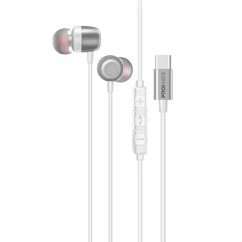 Ergonomic In-Ear USB-C Wired ENC Stereo Earphones - White