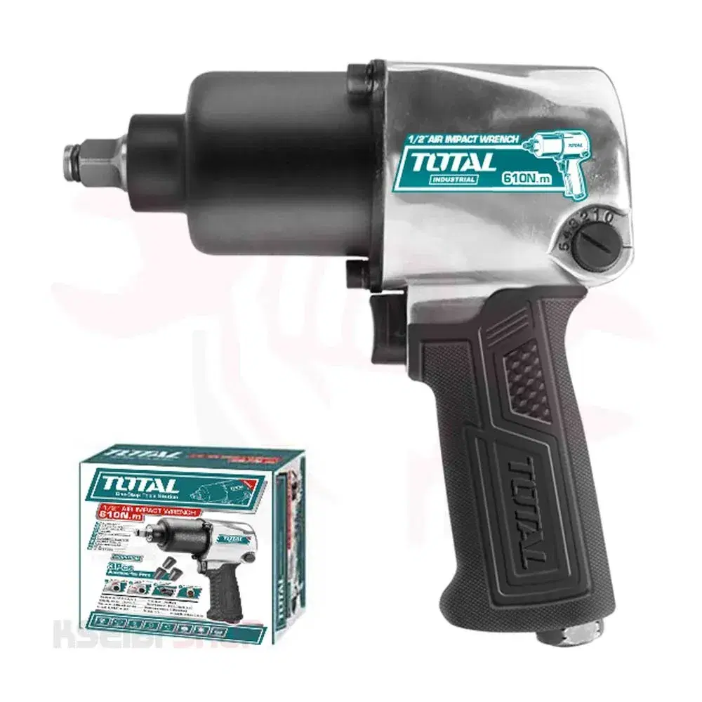 TOTAL TAT40122 1/2 inch 610N Air Drill Kit + 3 Impact Bits
