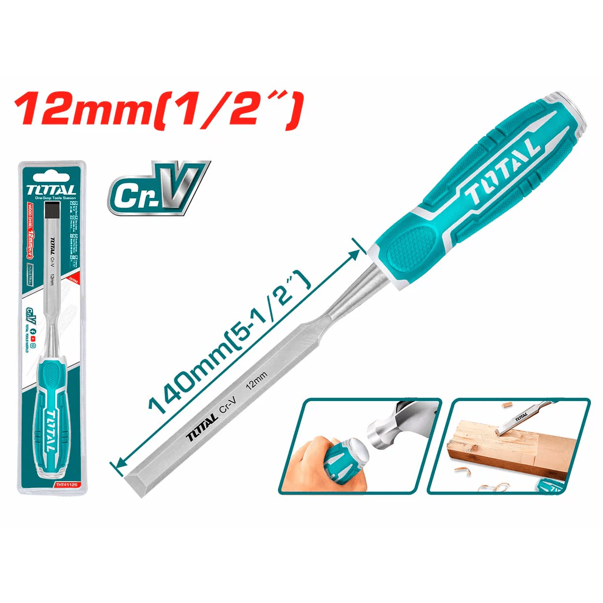 TOTAL THT41126 Wood Chisel 12 mm – Precision & Durability