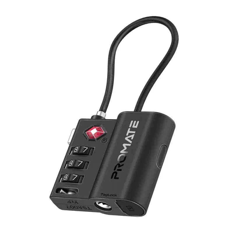 Promate TagLock – Smart TSA‑Approved Luggage Lock with Global Tracking