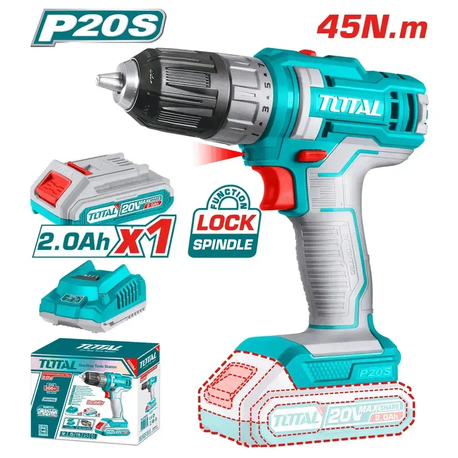 20 V Cordless Drill with Battery & Charger (Model TDLI200518) — Powerful Tool for Every Job