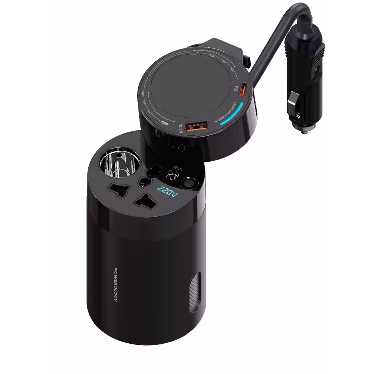 Powerology 200W Universal Car Power Inverter – Multi-Port Fast Charging Car Power Converter